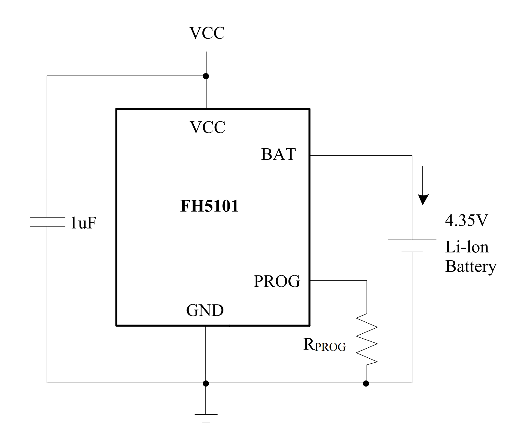 FH5101｜700mA，4.35V充电电压，恒流、恒压线性充电管理芯片